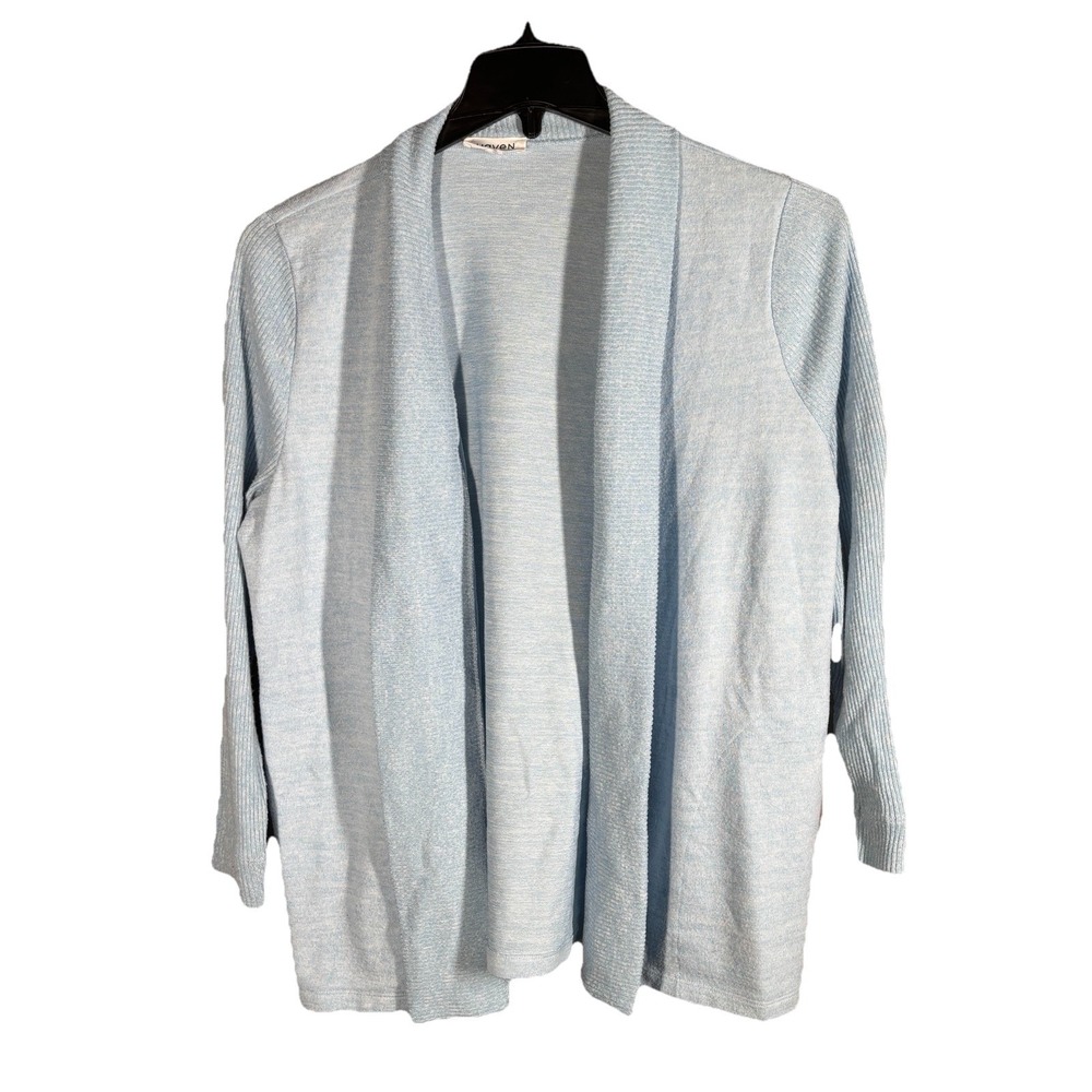 Haven Well Within Sweater Womens Small Blue Open Front Cardigan Cozy